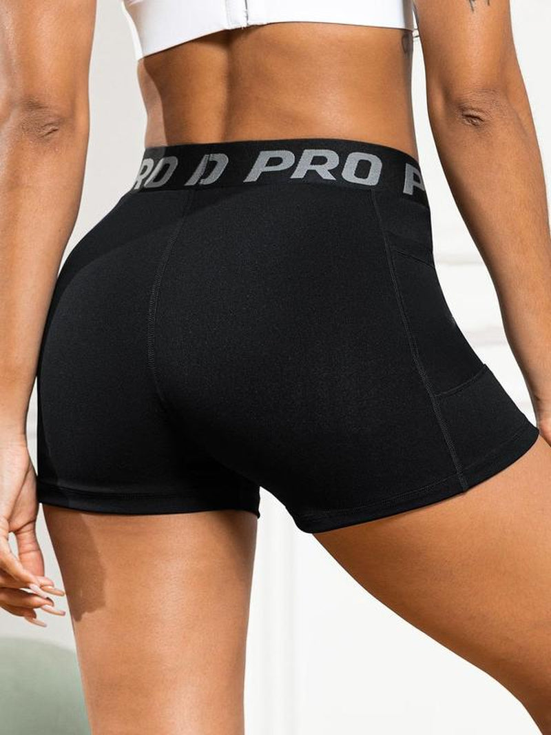 Women's High-Waist Gym Shorts – Mesh Pocket Contrast Sports Short Leggings