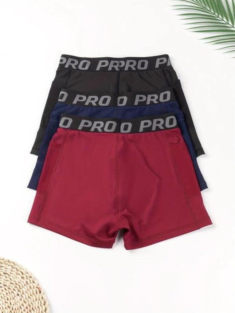 Women's High-Waist Gym Shorts – Mesh Pocket Contrast Sports Short Leggings