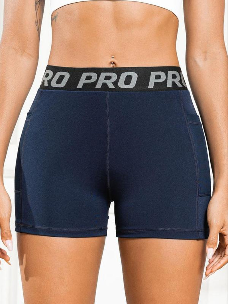 Women's High-Waist Gym Shorts – Mesh Pocket Contrast Sports Short Leggings